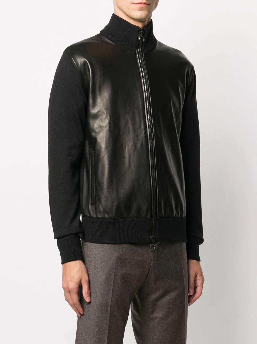 ram leather-panel bomber jacket - 3