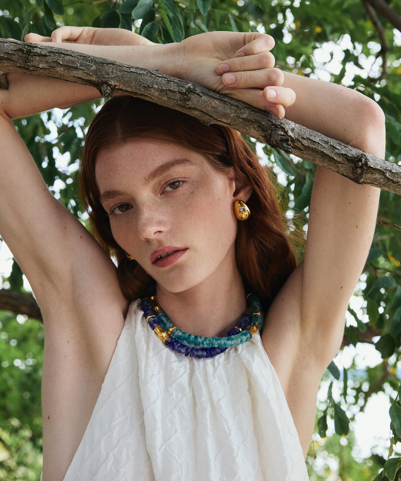 LIZZIE FORTUNATO Gold-Plated Toga Beach Bead Necklace outlook