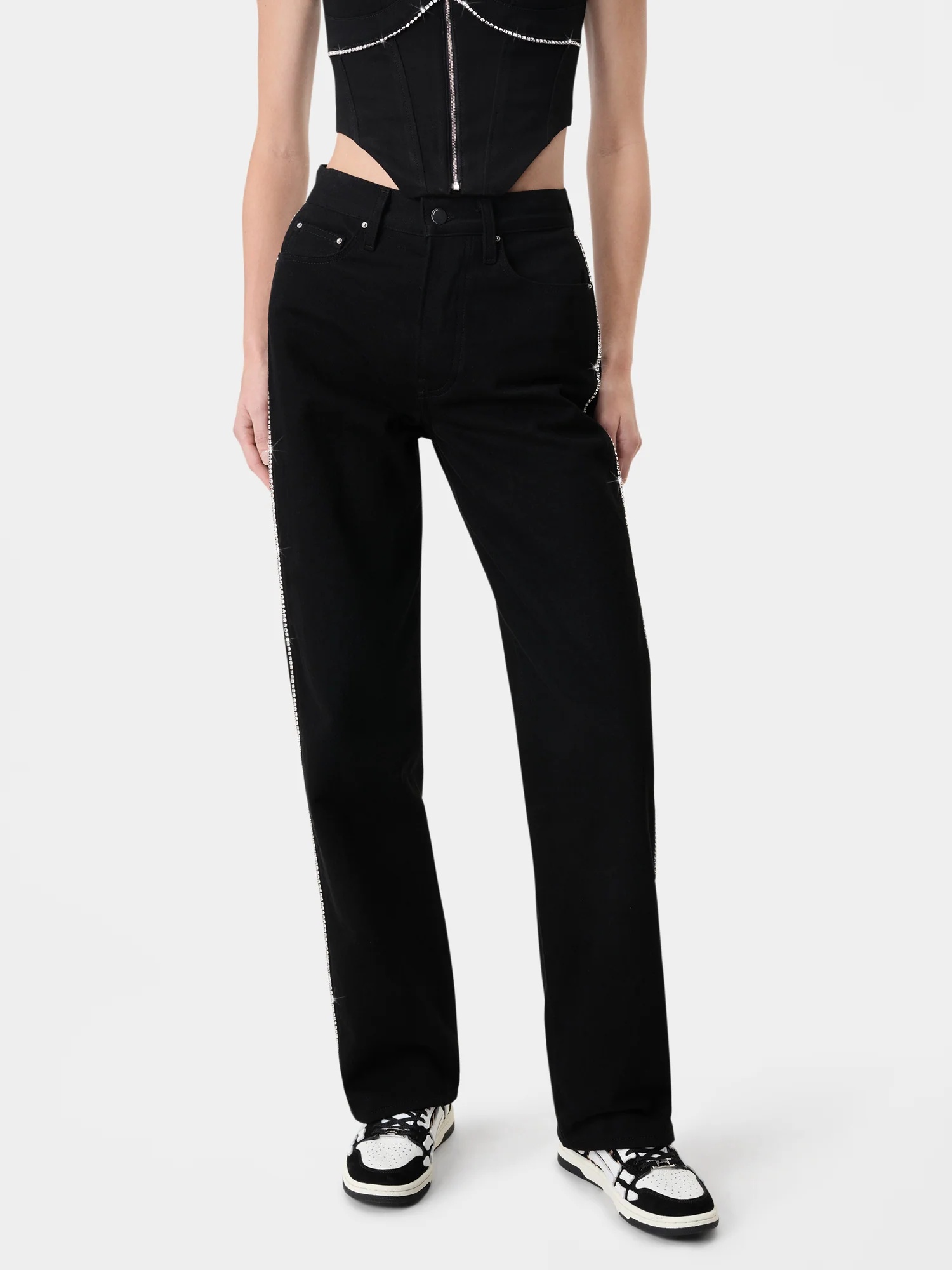 WOMEN'S CRYSTAL STRIPE WIDE STRAIGHT - 2