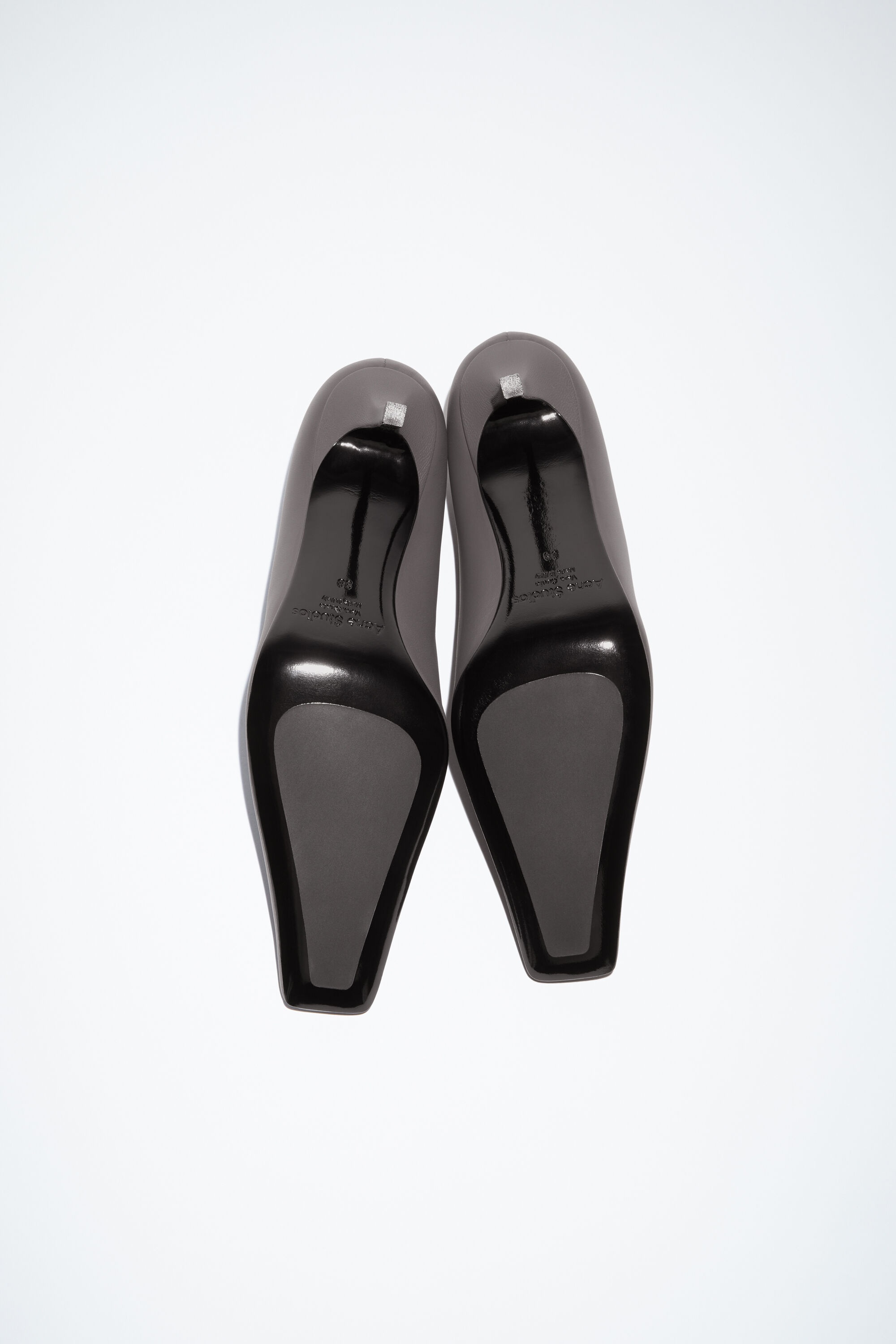 Leather heel pump - Dark grey - 3