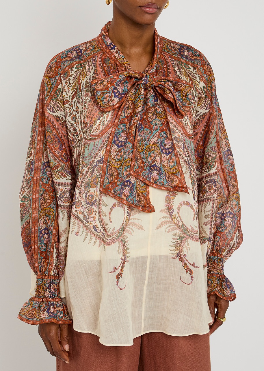 Zimmermann Rhiannon Printed Ramie Blouse - 2