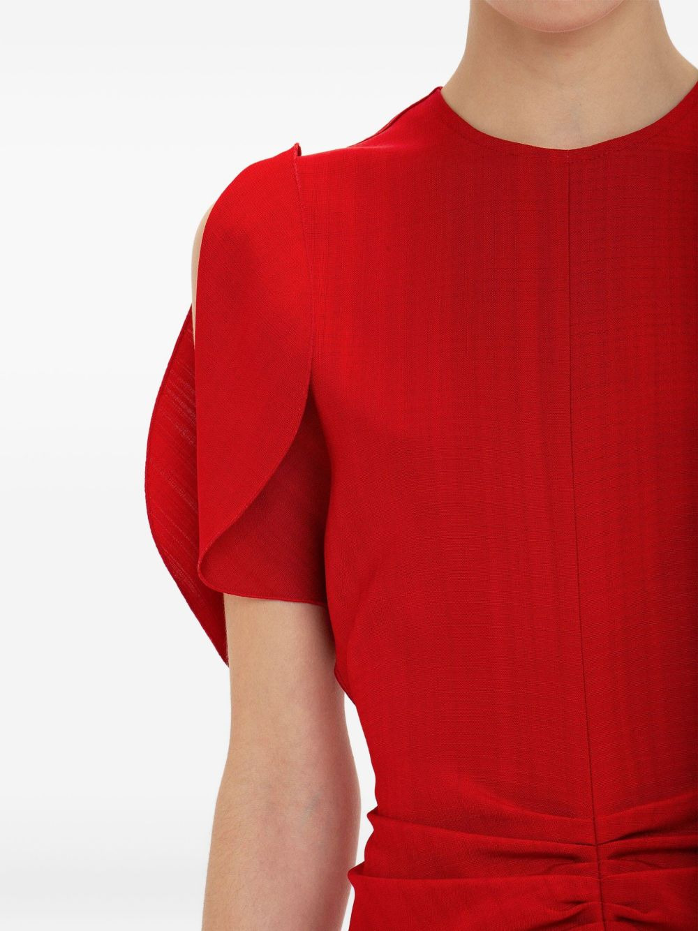 gathered puff-sleeve mini dress - 5