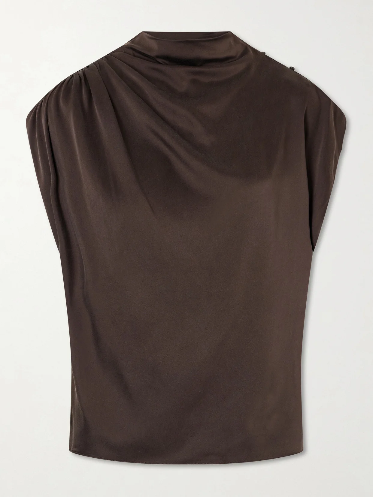 Wish You Would Draped Silk-blend Charmeuse Blouse - 1