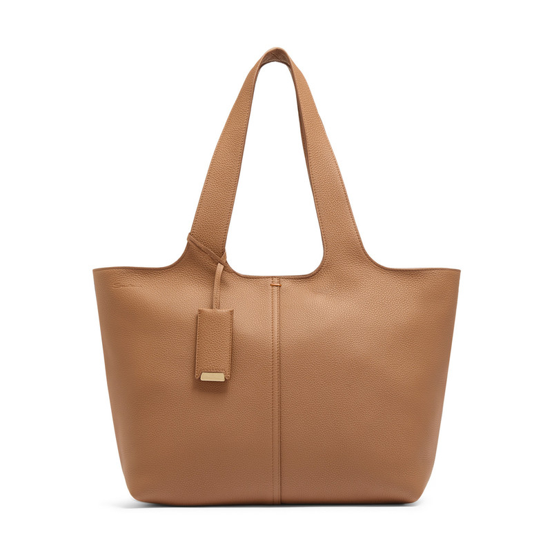 Light brown tumbled leather shoulder bag 1