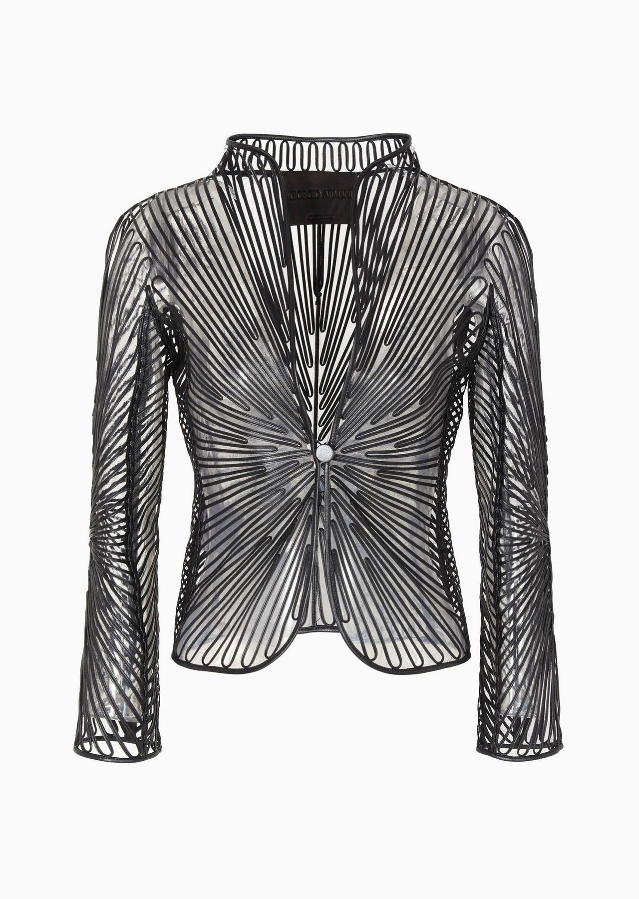 Embroidered nappa-leather short jacket - 1