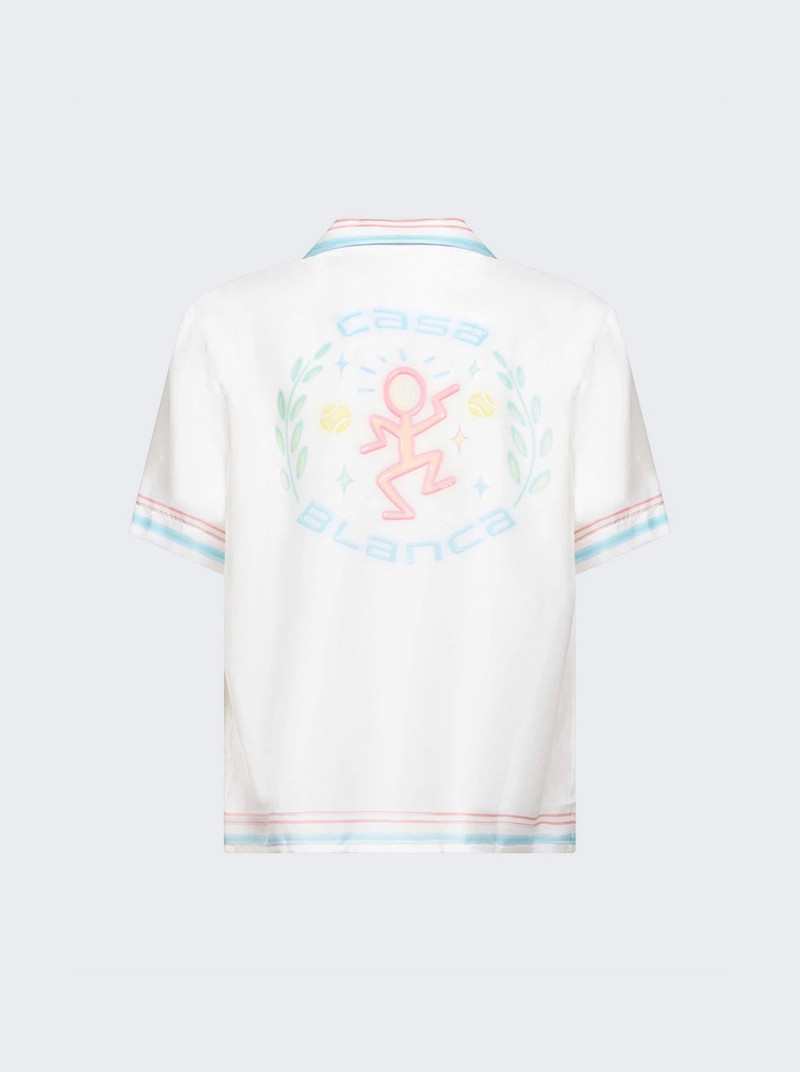 CASABLANCA Dance Joy Cuban Collar Shirt White outlook