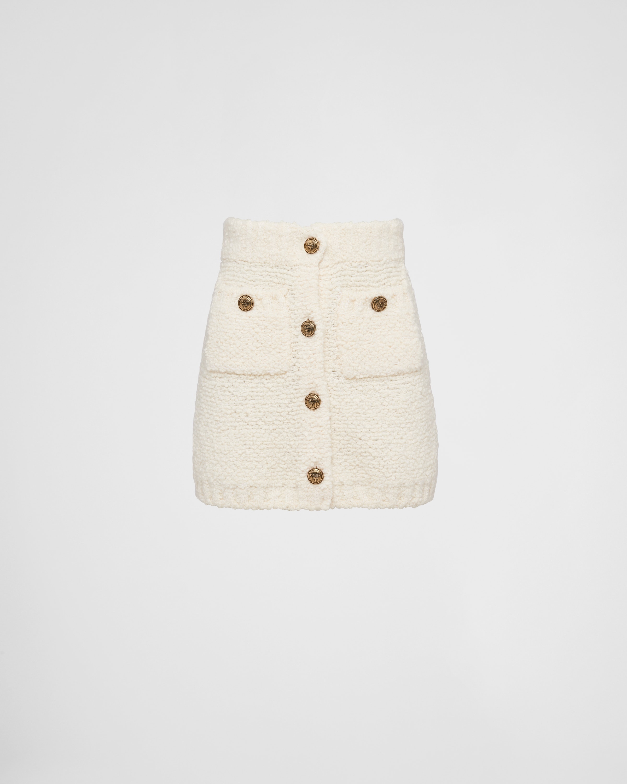【プラダ・PRADA】Boucle mohair miniskirt Prada Bouclé mohair miniskirt | REVERSIBLE