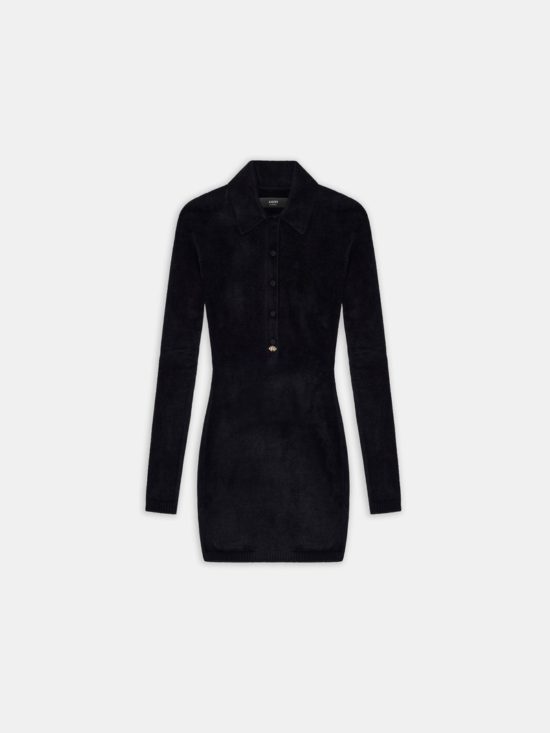 WOMEN'S VELVET LONG SLEEVE BUTTON DOWN DRESS 1