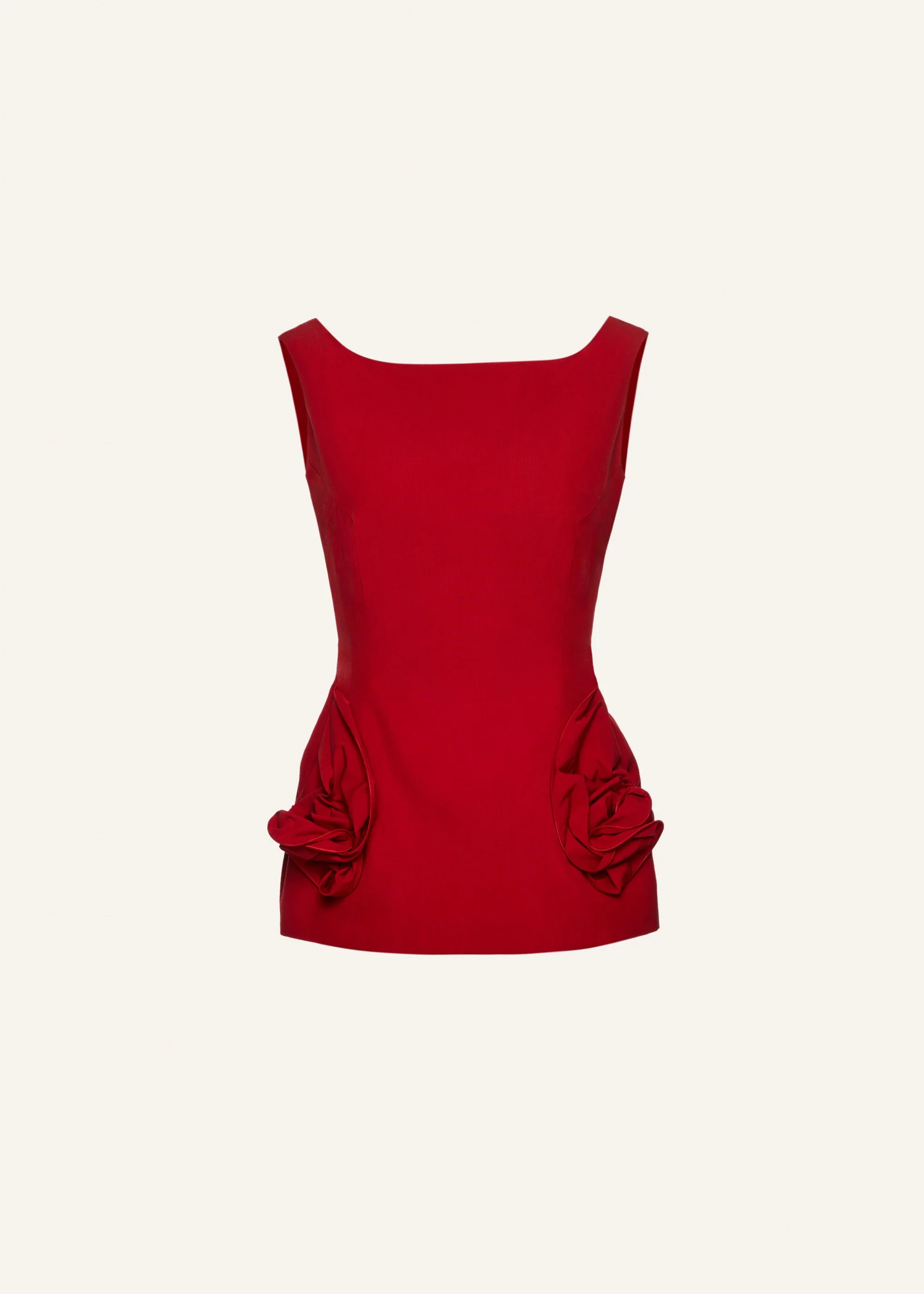 Rose hip hourglass top in red - 1