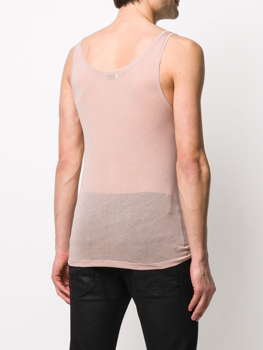 round neck sheer tank top - 4