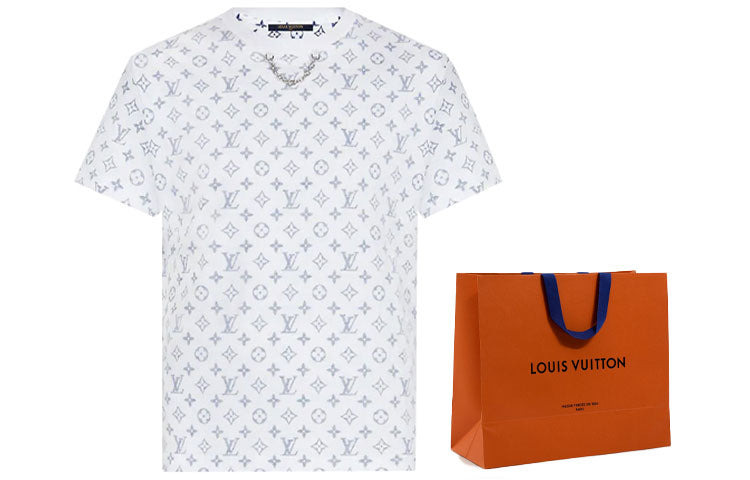 LOUIS VUITTON SS22 Collar Chain Logo Short Sleeve Unisex White 1A8QDG - 2