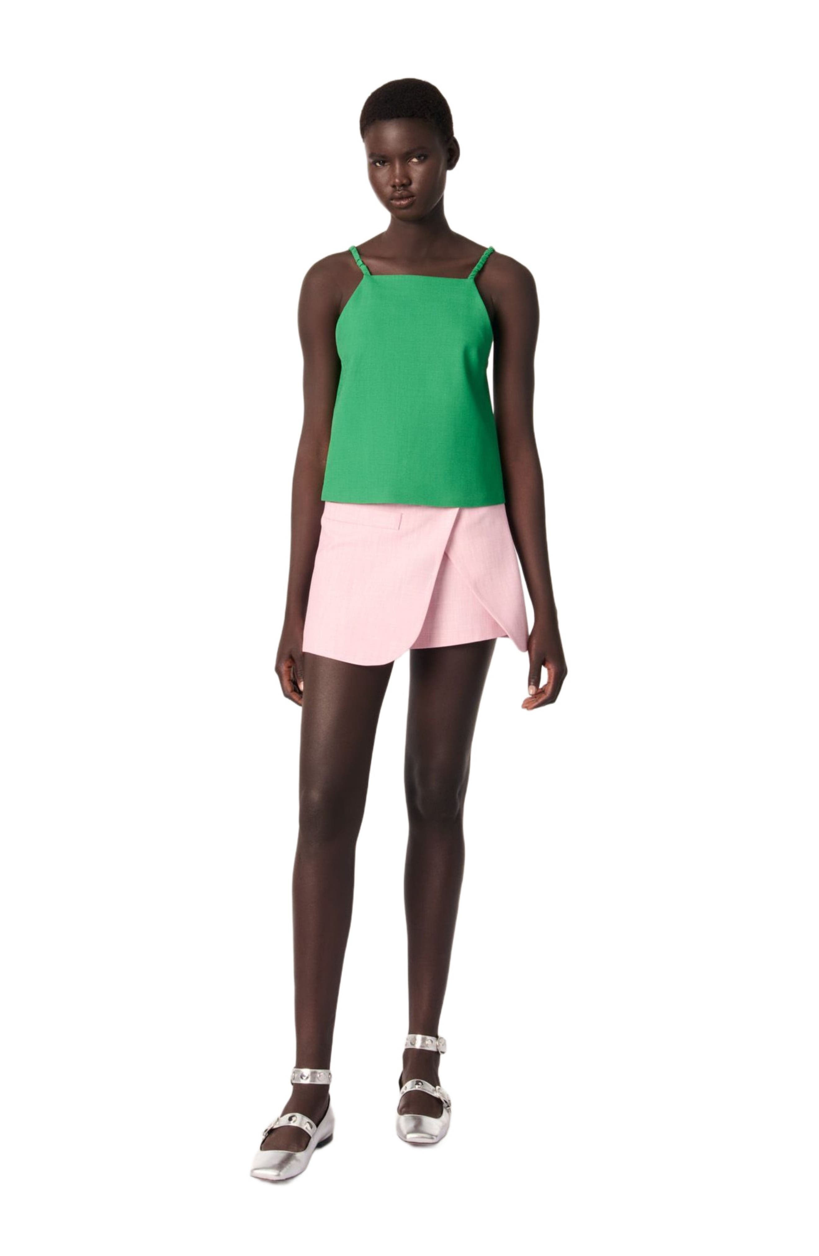 maje Layered-effect suit shorts in Pink at Nordstrom - 2