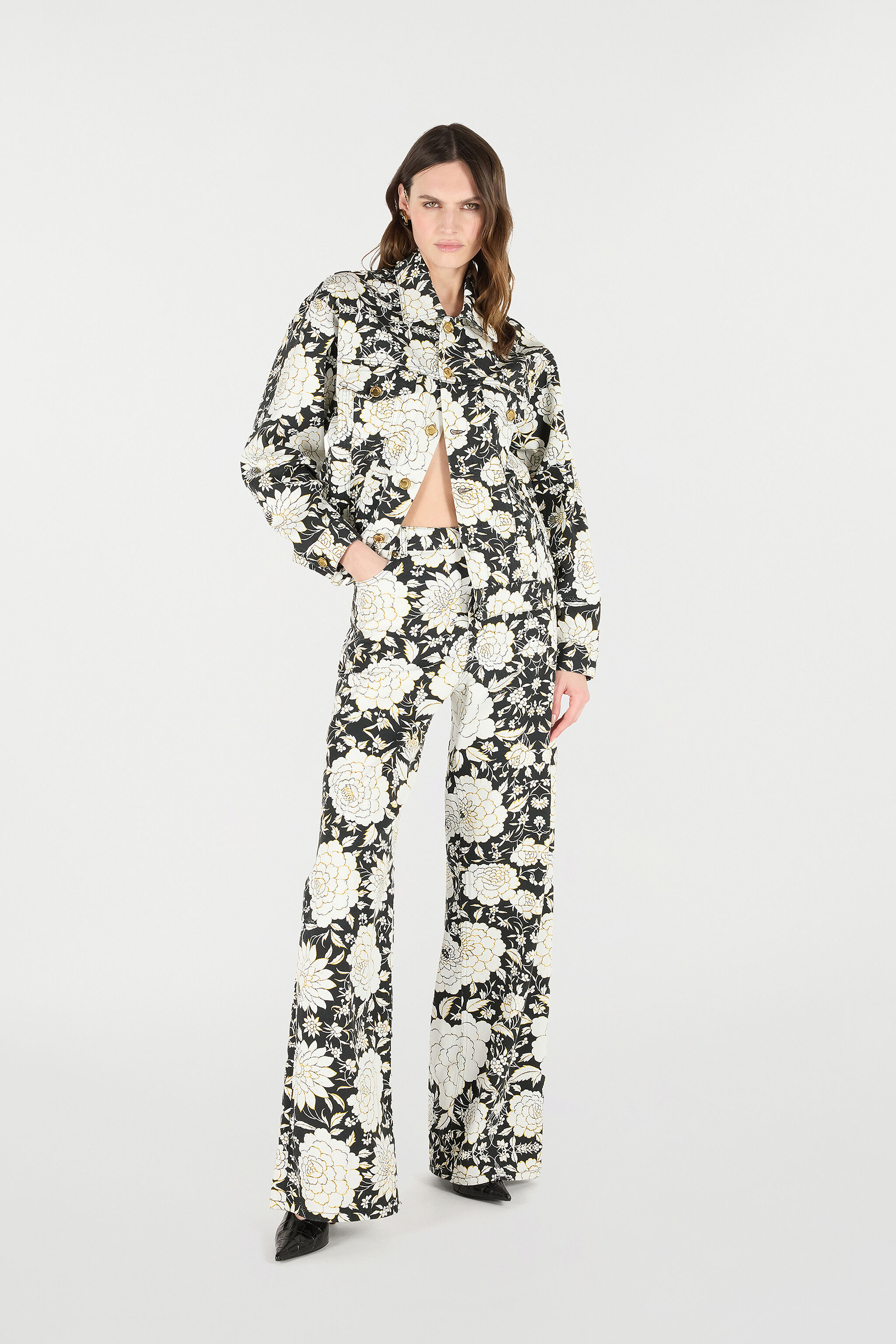 Denim Jacket With Flowers - 2