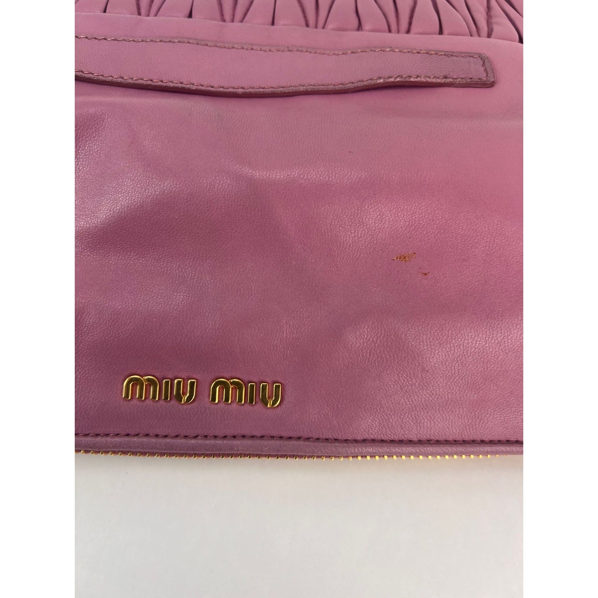 Miu MIU Matelasse Pink Nappa Leather Shoulder Bag - 13