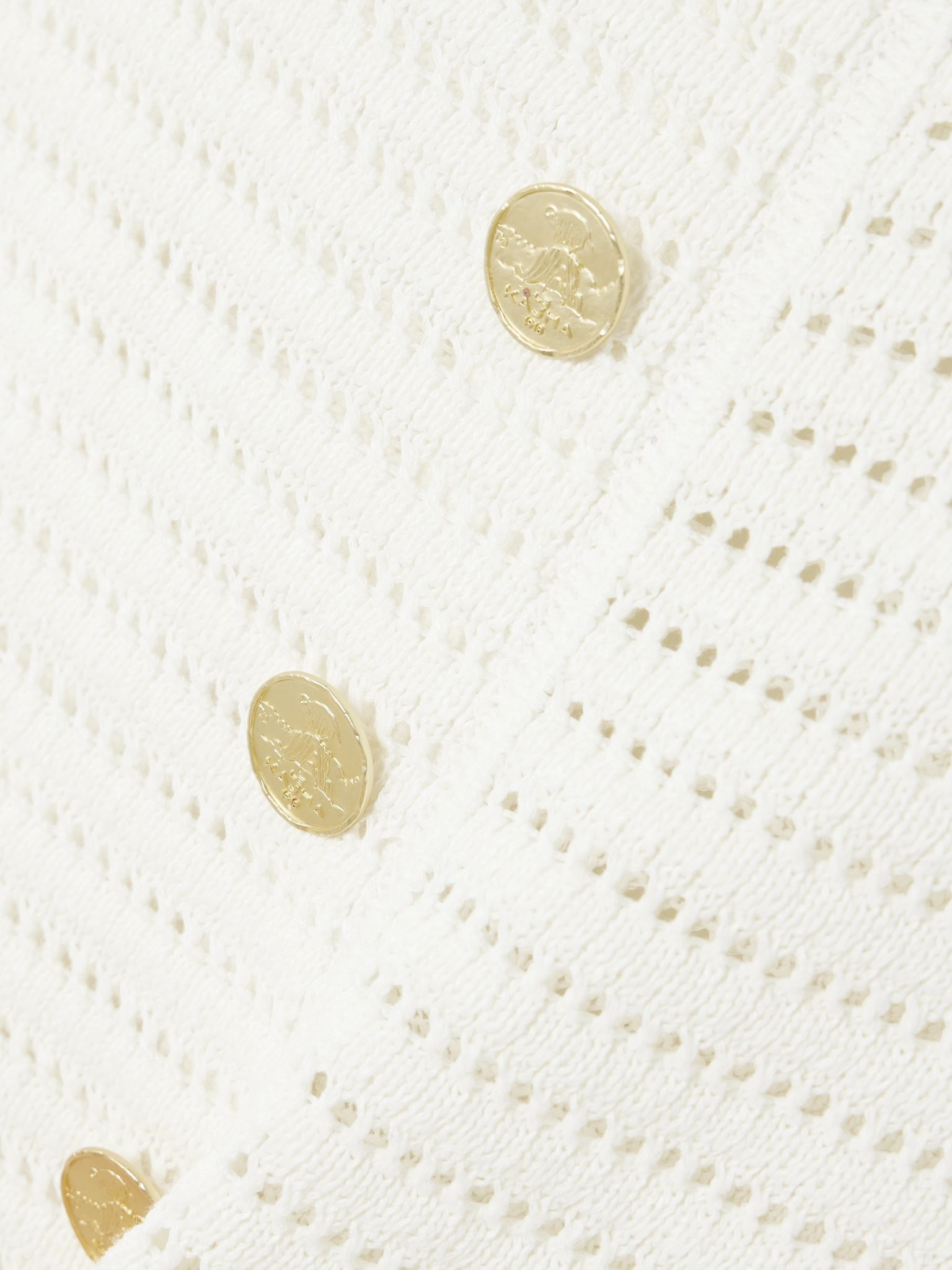 Siflag pointelle-knit linen mini dress White - 4