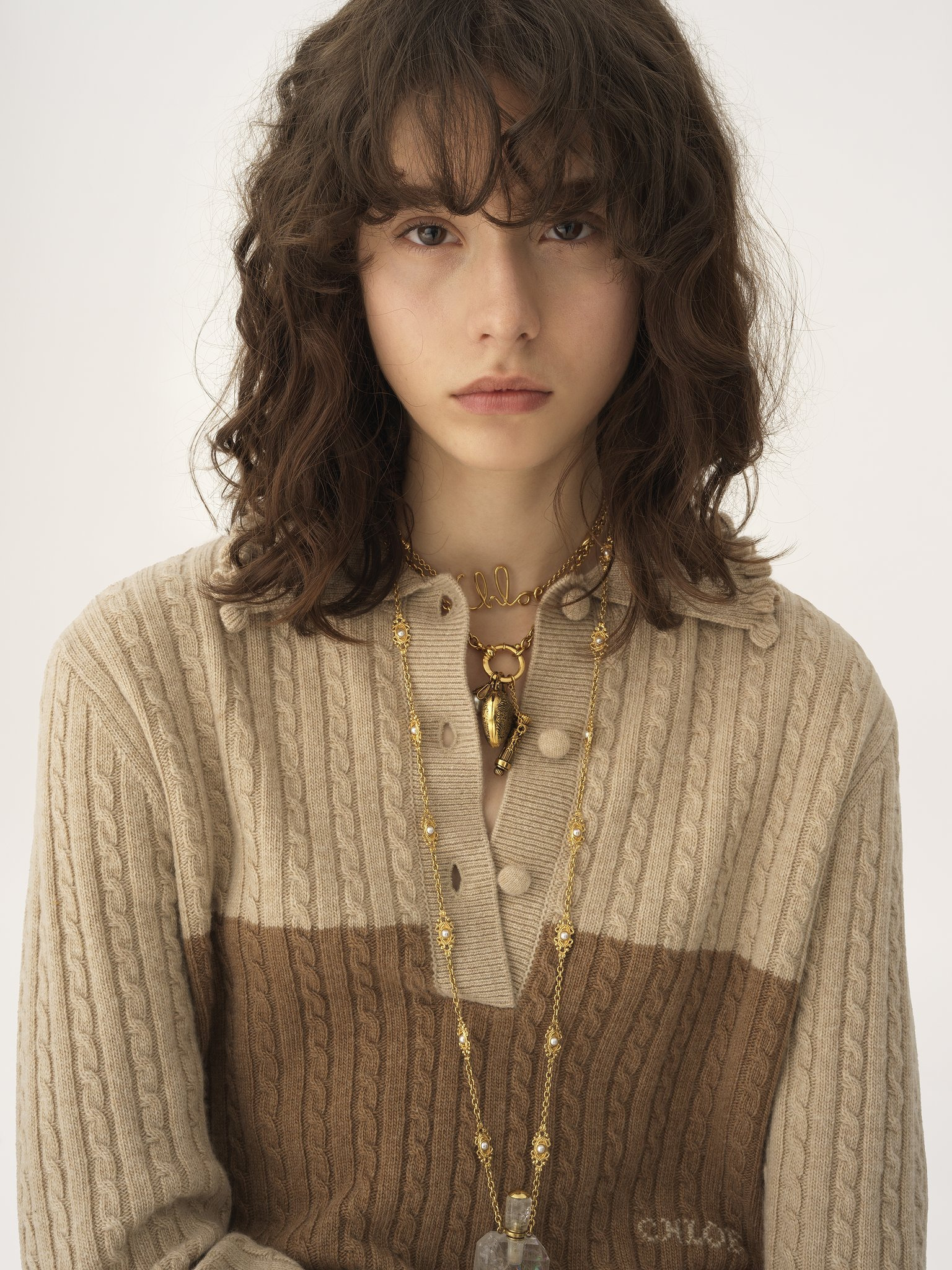 COLLAR SWEATER IN A WOOL & CASHMERE KNIT - 6