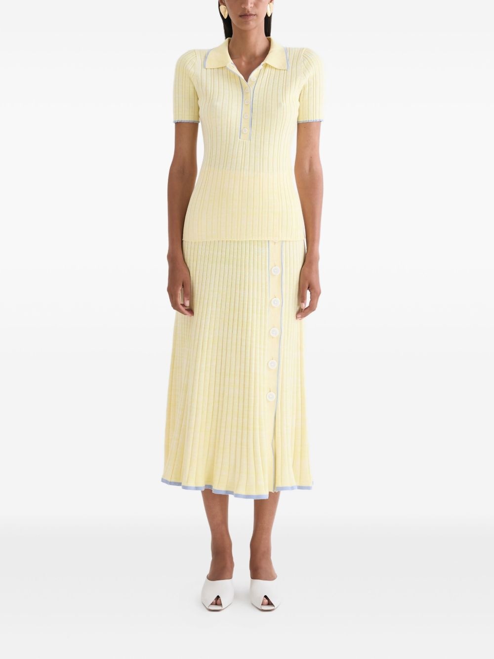 knitted polo top - 2