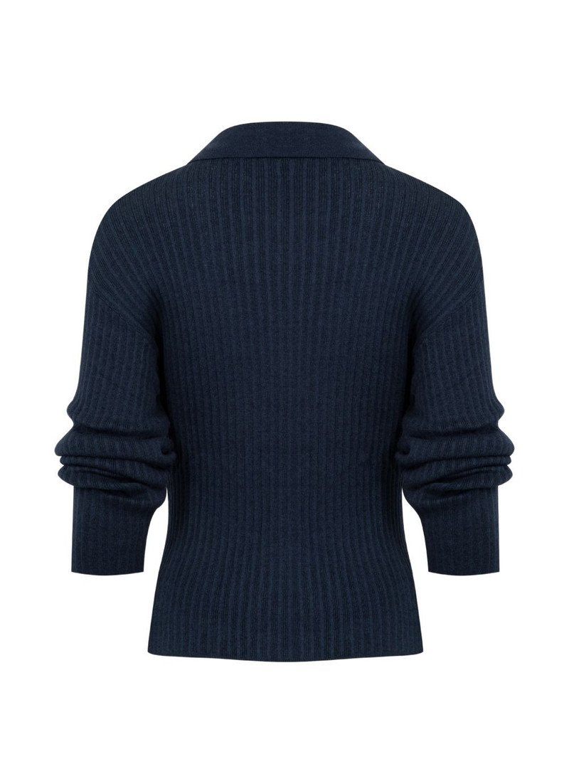 DEIJI STUDIOS blue polo top outlook