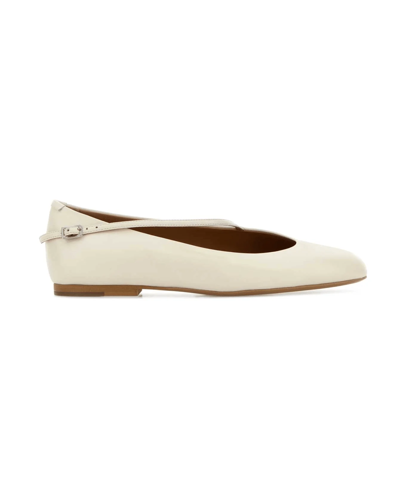 White Leather Elyss Ballerinas - 1