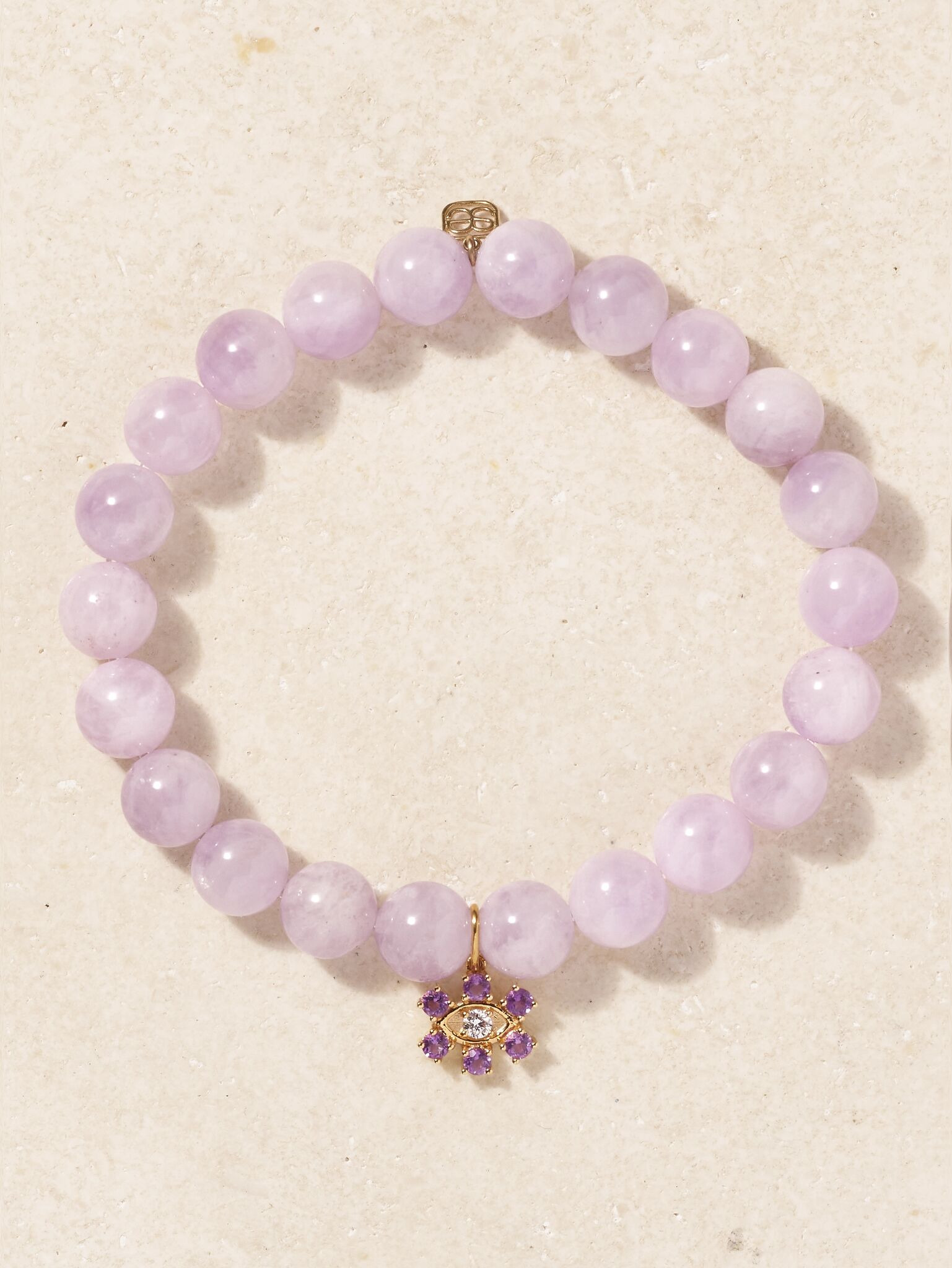 Evil Eye 14-karat gold, amethyst and diamond bracelet Gold - 1