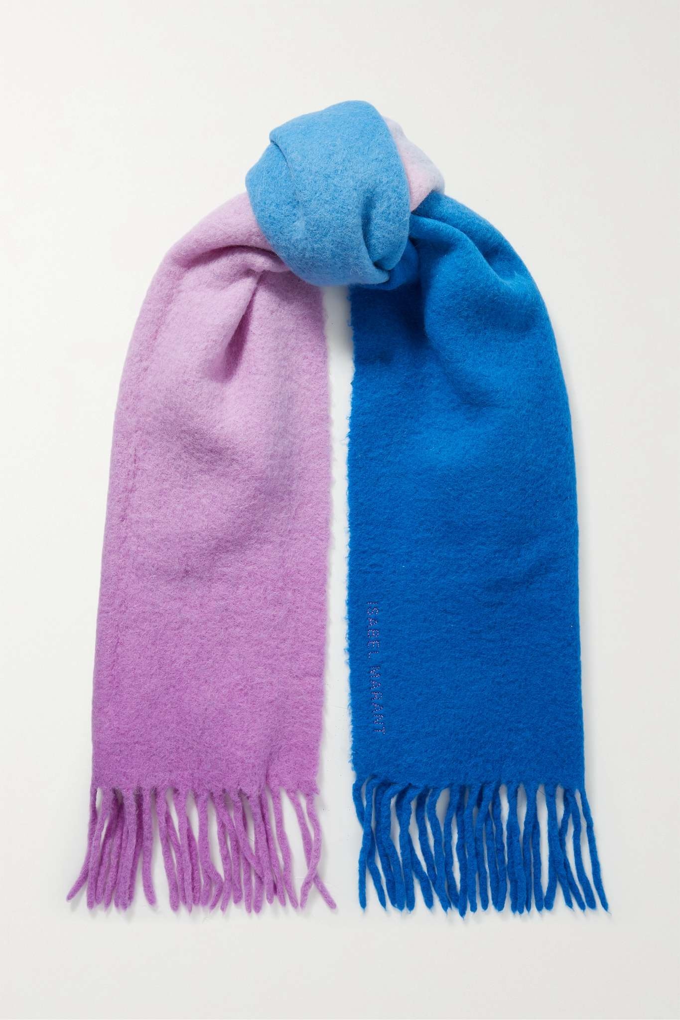 Firna fringed ombré alpaca-blend scarf - 1