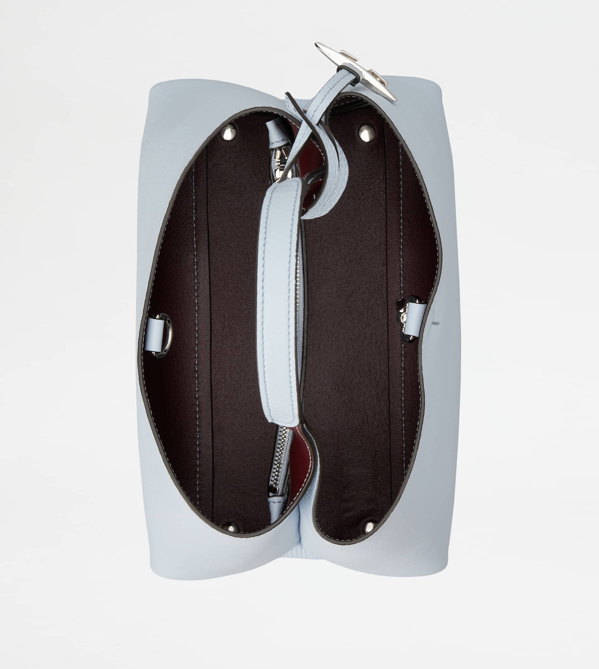 BAG IN LEATHER MICRO - LIGHT BLUE, BURGUNDY - 4