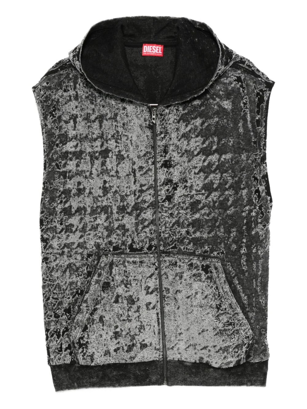 hooded zip-up vest - 1