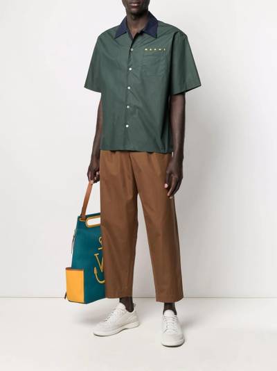 Marni elasticated-waist straight-leg trousers outlook