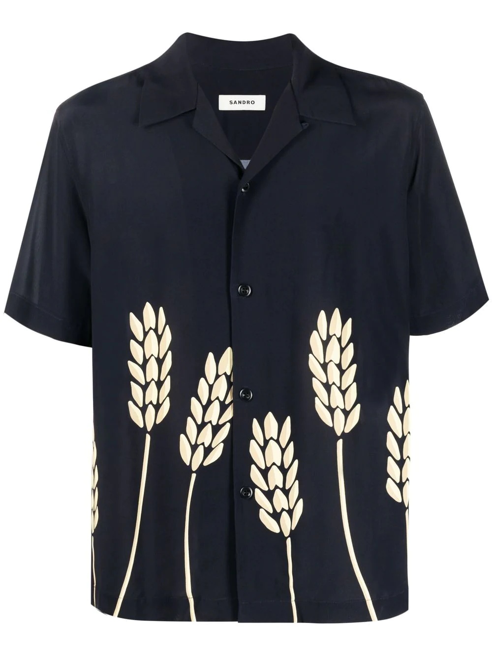 wheat-print short-sleeved shirt - 1