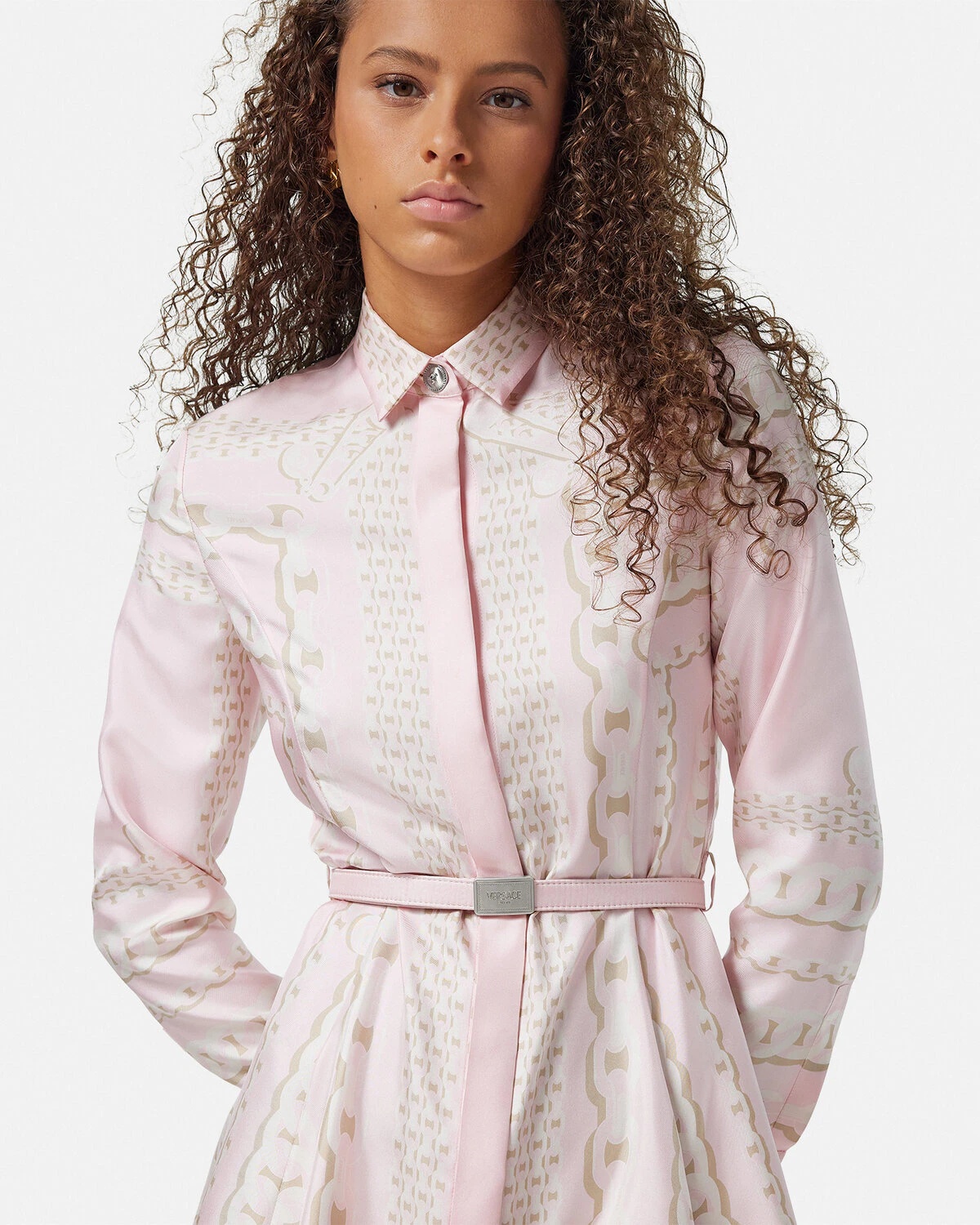 Versace Treasure Silk Midi Shirt Dress - 3