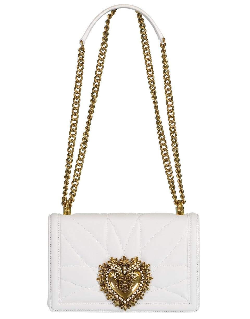 White Medium Devotion Flap Chain Bag - 1