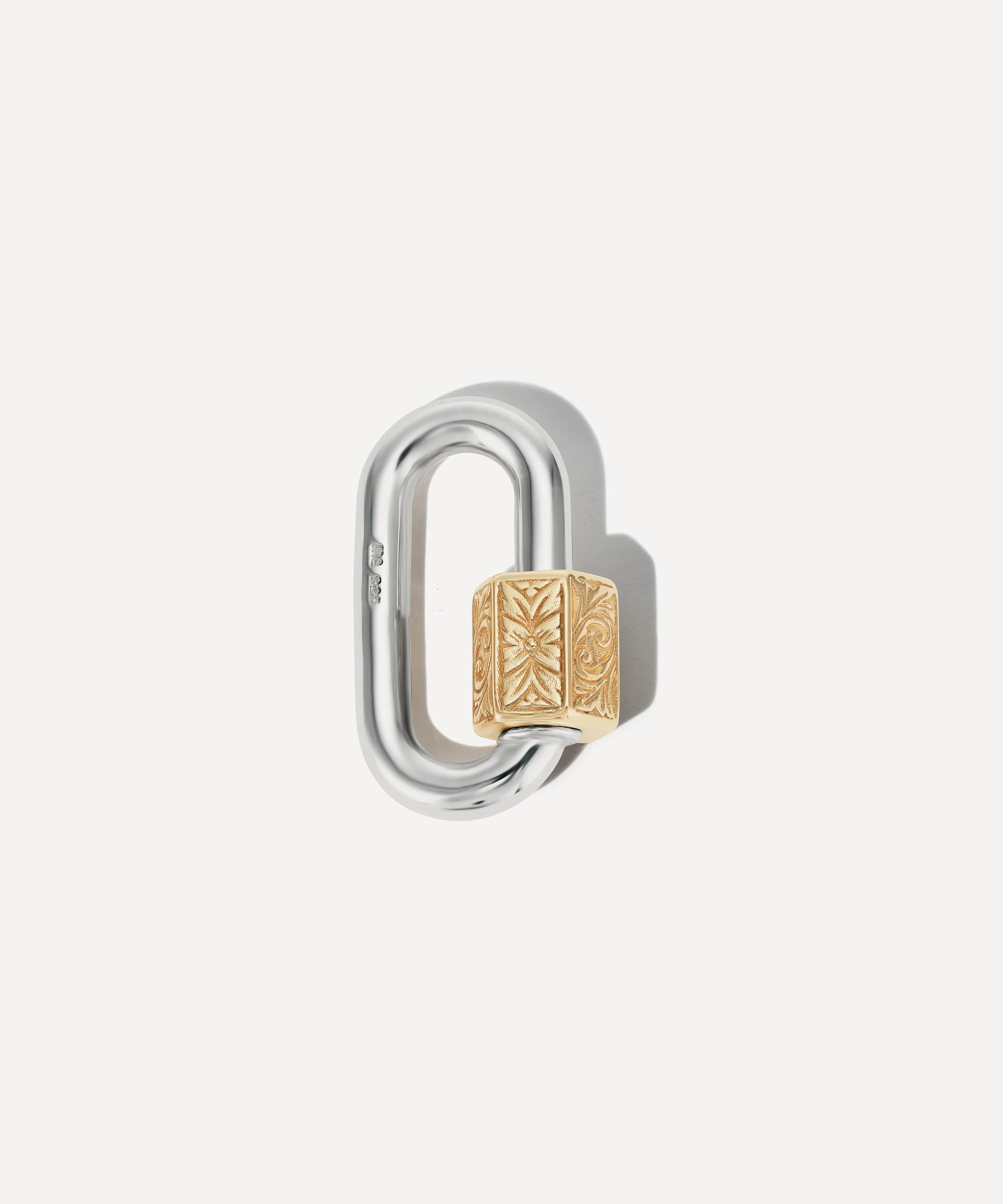 Mixed Metal Embossed Chubby Medium Lock - 1