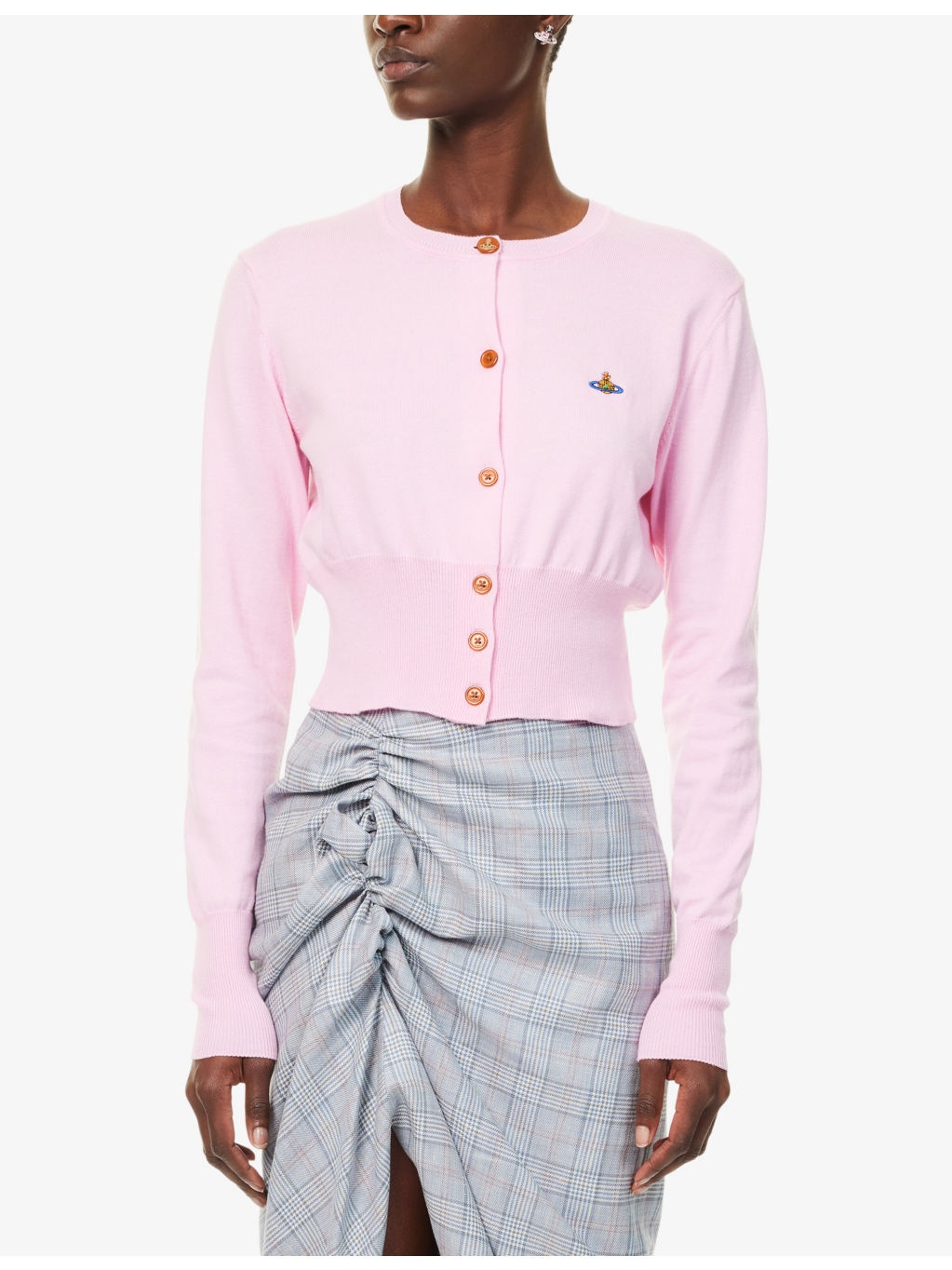 Bea cropped cotton and cashmere-blend knit cardigan - 3