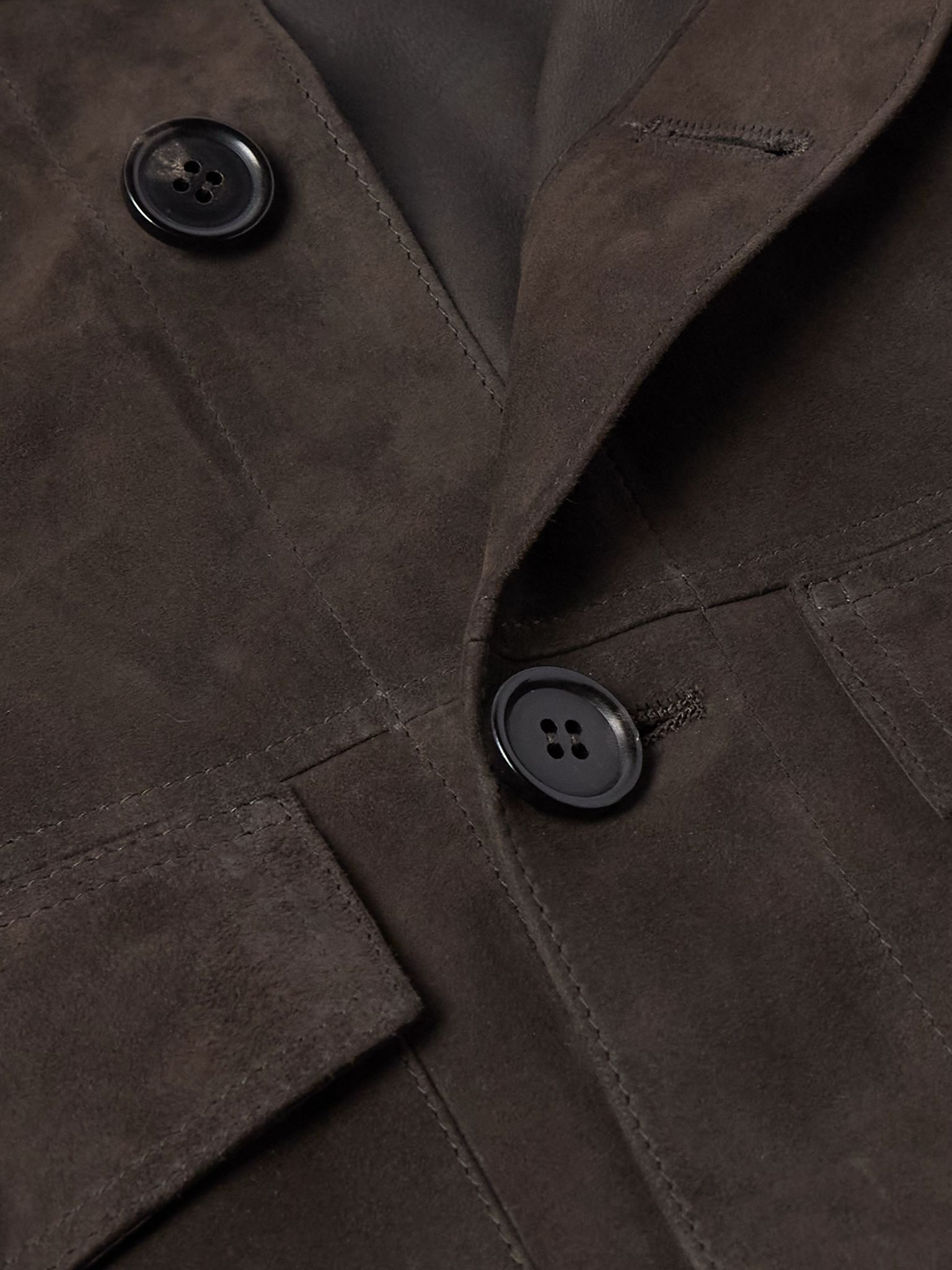 Suede Overshirt Dark brown - 5