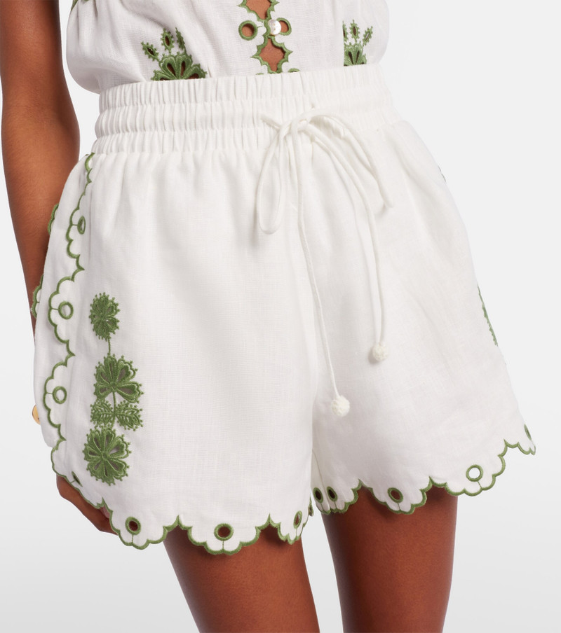 Broderie anglaise linen shorts 4