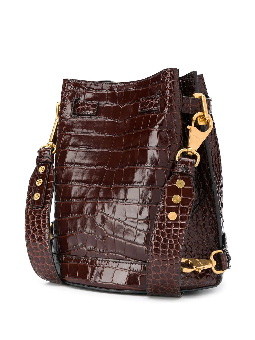 crocodile-effect shoulder bag - 3