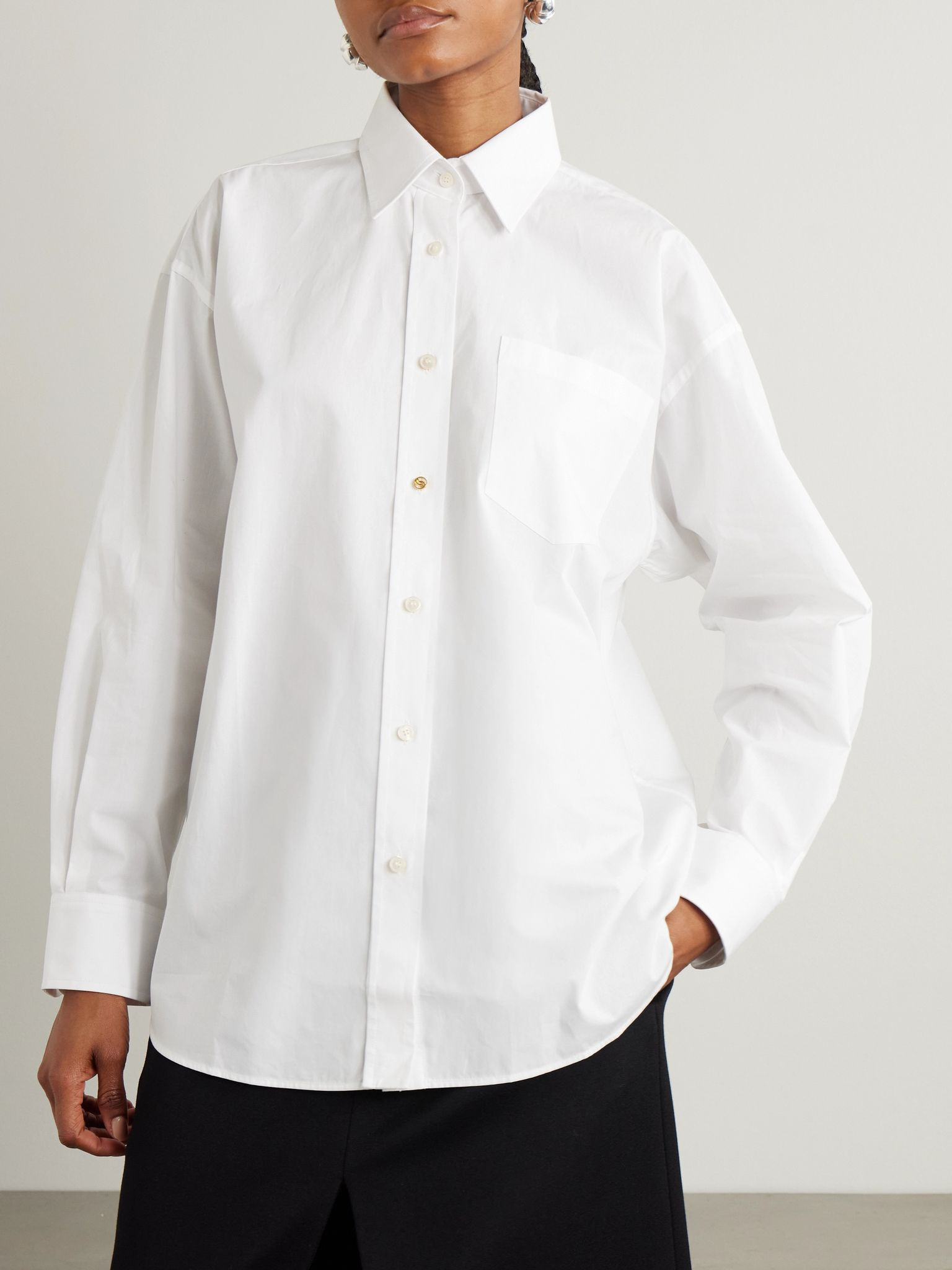 + NET SUSTAIN organic cotton-poplin shirt White - 3