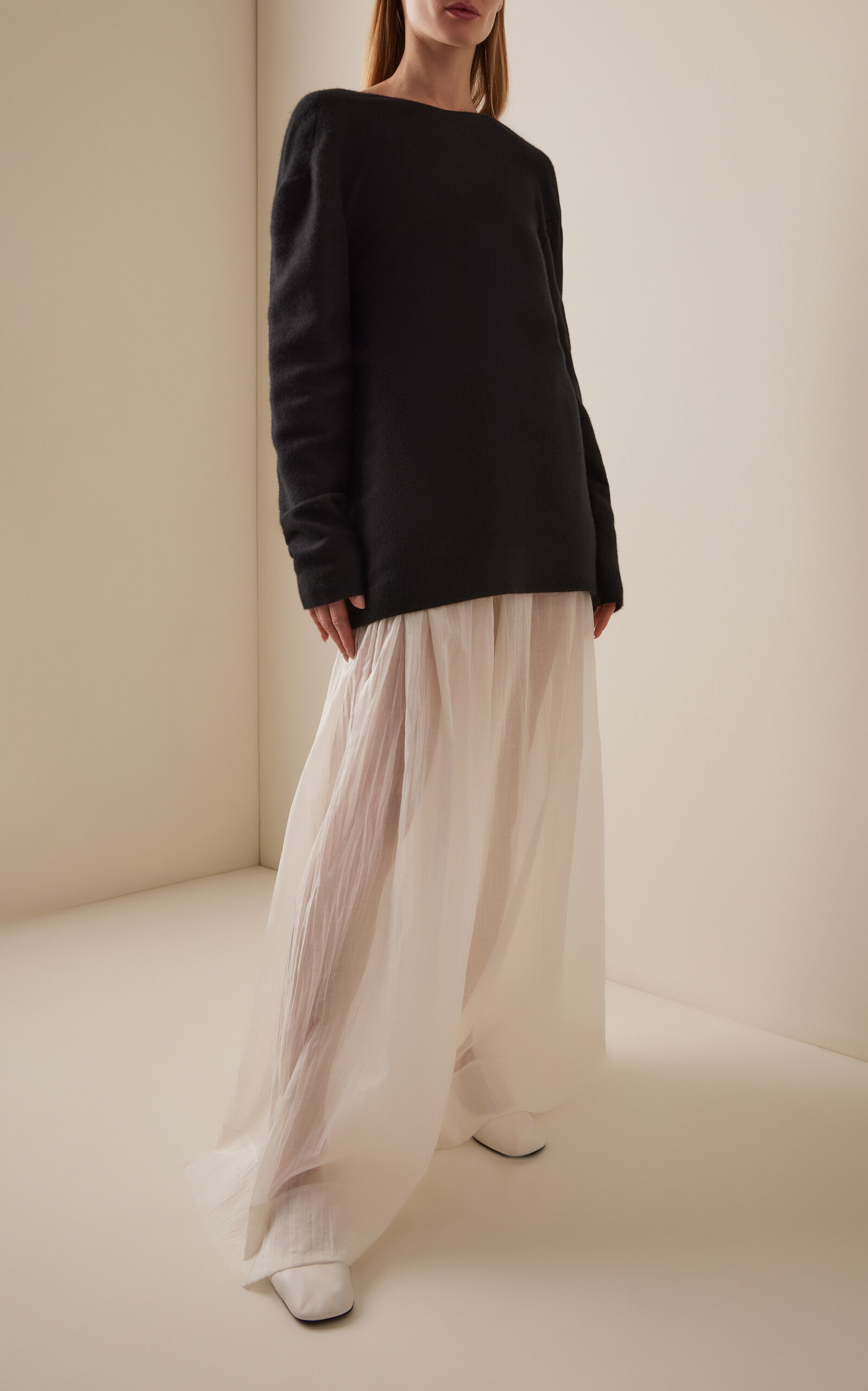 Guri Tie-Detailed Cashmere-Silk Sweater black - 3