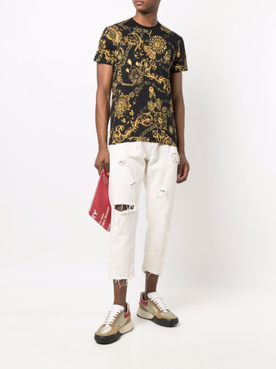 VERSACE JEANS COUTURE baroque-print polo shirt outlook