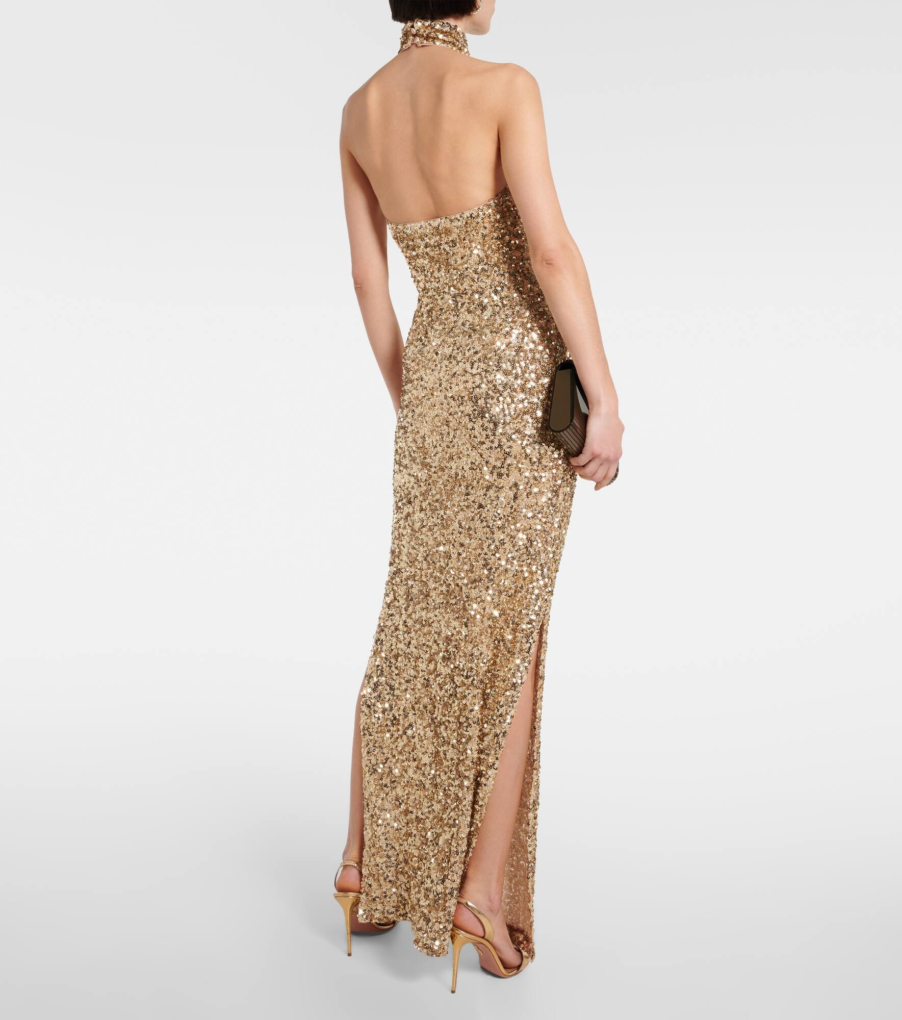 Sequined halterneck gown - 3