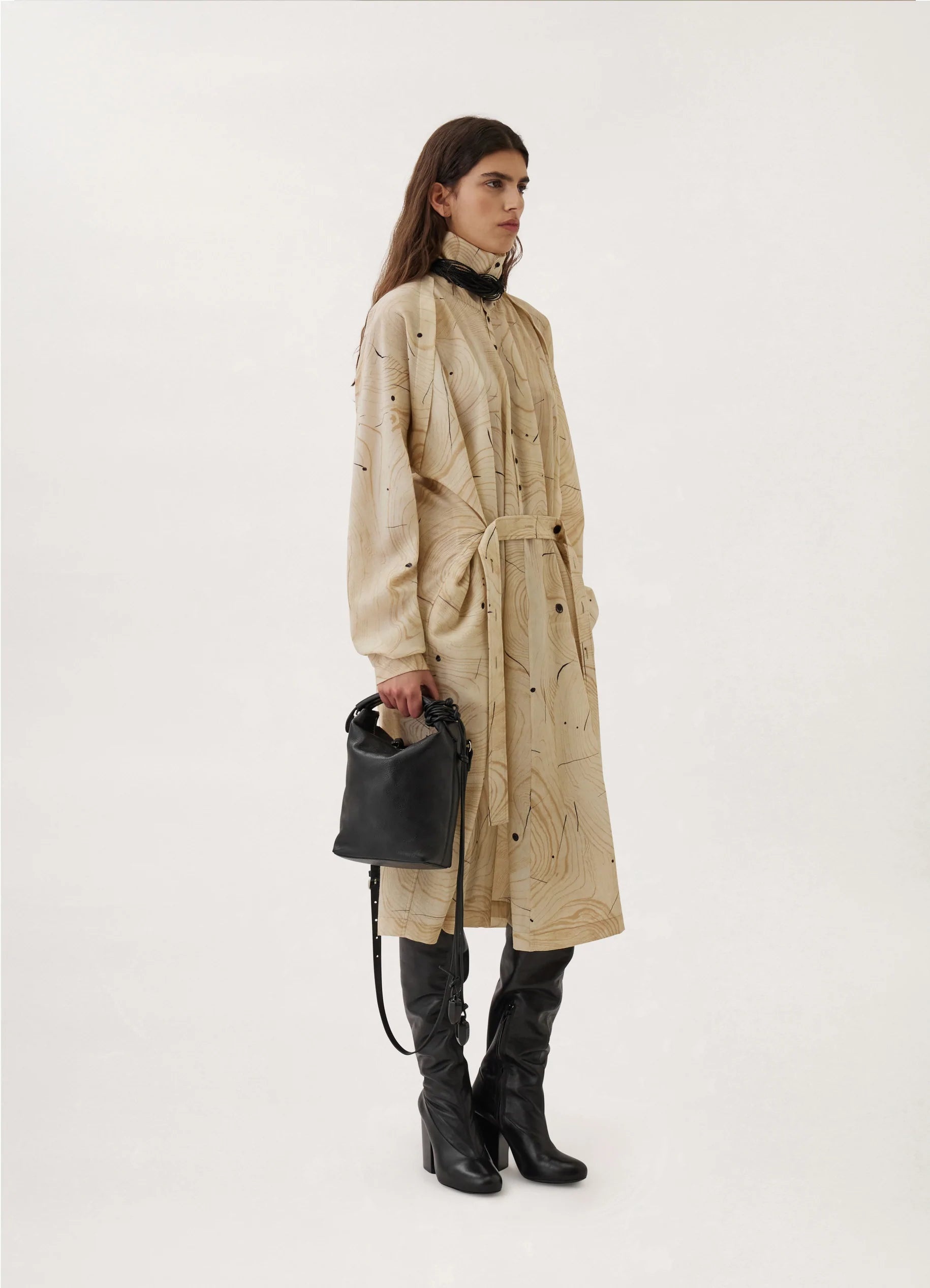 BELTED TILTED DRESS
WOOD WOOL PRINT - 4