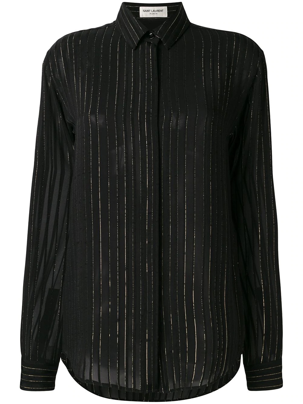 lurex stripe sheer shirt - 1