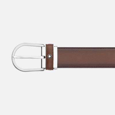 Montblanc Horseshoe buckle brown 35 mm leather belt outlook