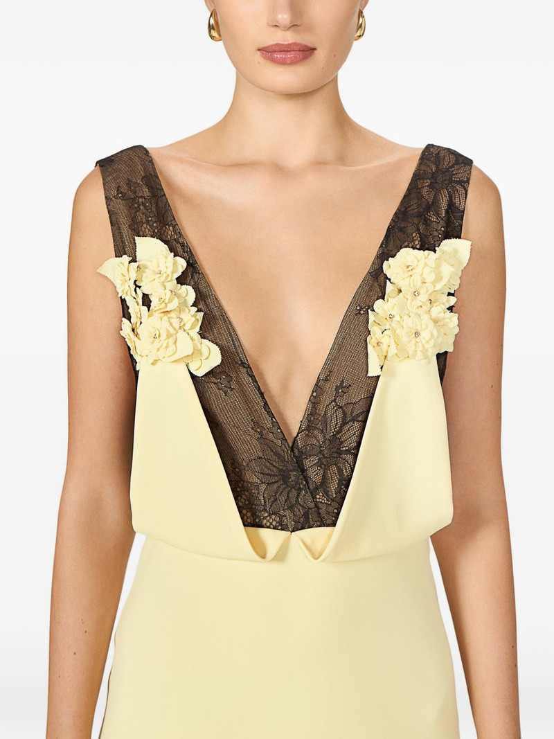 Janessa lace floral-appliqué gown 4