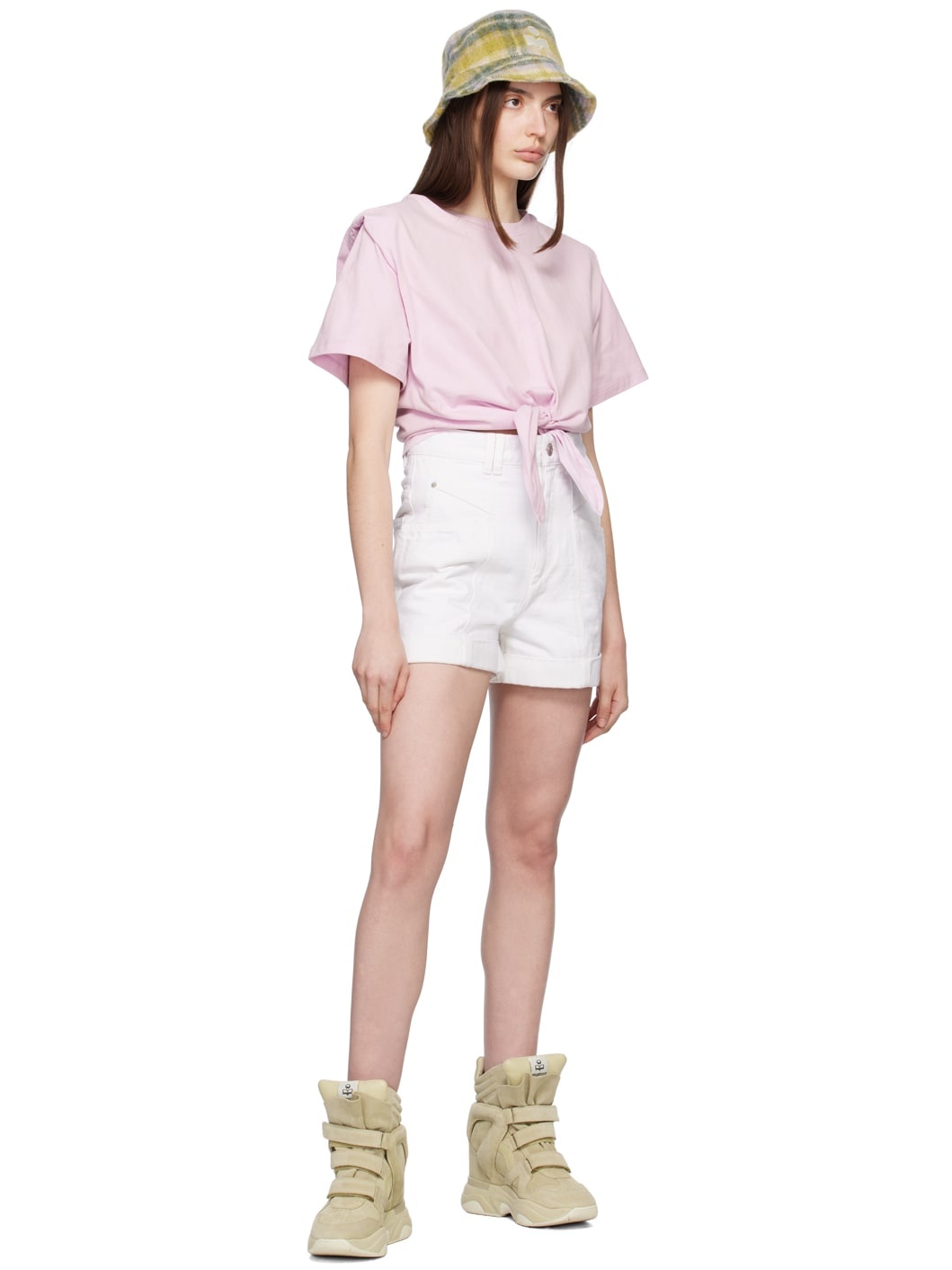White Vetanio Denim Shorts - 4