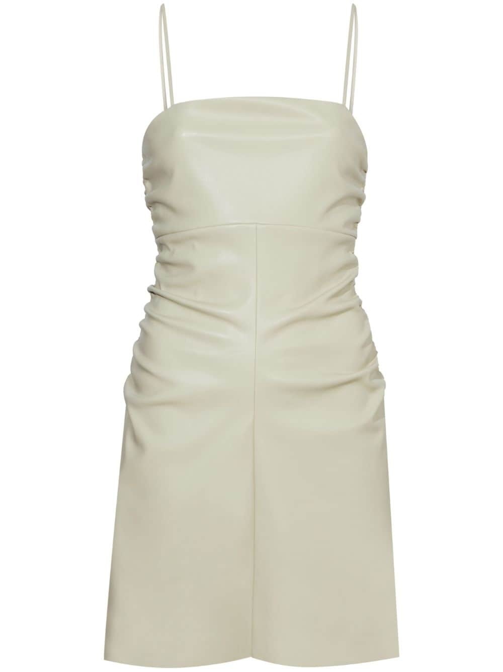 ruched-detail spaghetti-strap minidress - 1