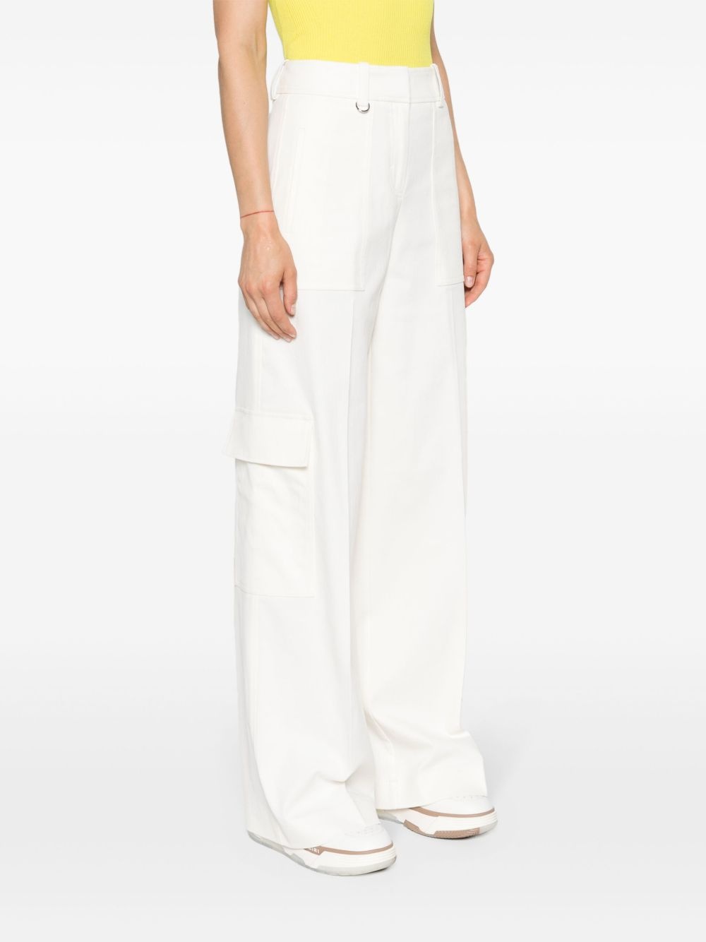 wide-leg twill trousers - 3