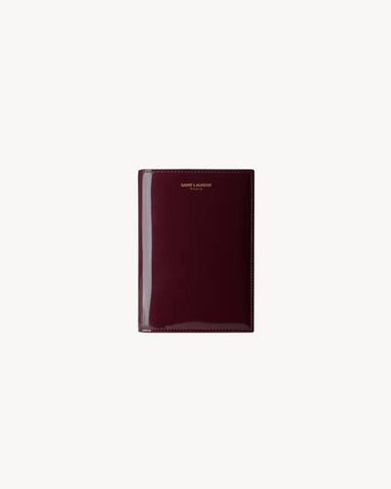 SAINT LAURENT PARIS PASSPORT CASE IN PATENT LEATHER 1