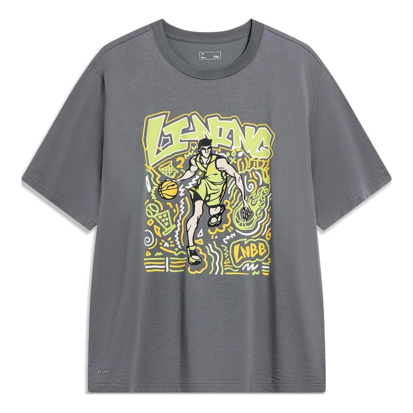 Li-Ning Hoops Comics Graphic T-shirt 'Smoke Grey' AHST569-3 - 1