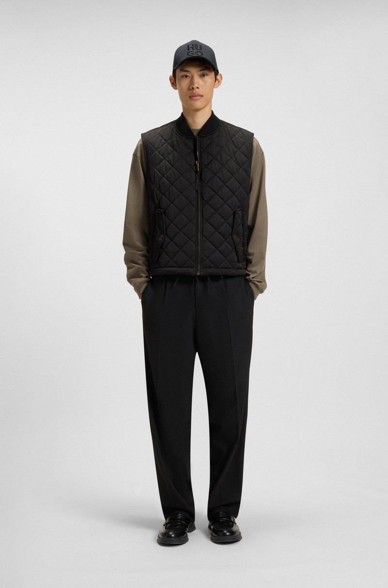 HUGO WATER-REPELLENT GILET IN QUILTED SATIN WITH LOGO PLAQUE outlook